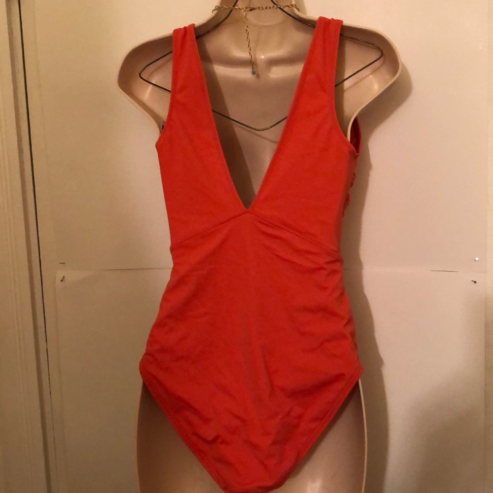 Loft orange coral sexy swimsuit S New - Picture 3 of 6